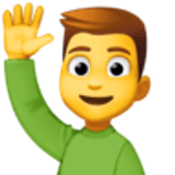 Homem levantando a mão - Facebook