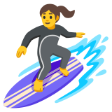 Mulher surfista - Noto Color Emoji