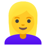 Mulher: cabelo loiro - Noto Color Emoji