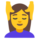 Mulher recebendo massagem facial - Noto Color Emoji