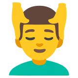 Homem recebendo massagem facial - Noto Color Emoji