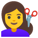 Mulher cortando o cabelo - Noto Color Emoji