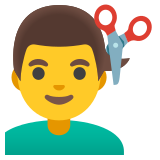 Homem cortando o cabelo - Noto Color Emoji