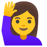 Mulher levantando a mão - Noto Color Emoji