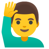 Homem levantando a mão - Noto Color Emoji