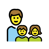 Família: homem, menina e menino - OpenMoji