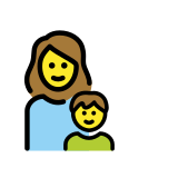 Família: mulher e menino - OpenMoji