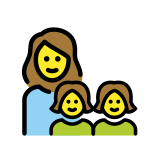 Família: mulher, menina e menina - OpenMoji