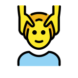 Homem recebendo massagem facial - OpenMoji