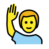 Homem levantando a mão - OpenMoji