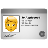 Cartão de identidade emoji U+1FAAA Cartão de identidade emoji U+1FAAA