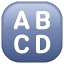 Botão ABCD U+1F520 Botão ABCD U+1F520