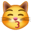 Carinha gato beijoqueiro U+1F63D Carinha gato beijoqueiro U+1F63D