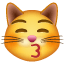 Carinha gato beijoqueiro U+1F63D
