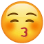 Carinha beijoqueira olhos fechados U+1F61A