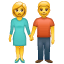 Homem e mulher dando as mãos U+1F46B Homem e mulher dando as mãos U+1F46B