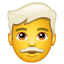 homem de cabelos brancos U+1F468 U+1F9B3 homem de cabelos brancos U+1F468 U+1F9B3