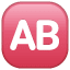 Símbolo do botão AB U+1F18E Símbolo do botão AB U+1F18E