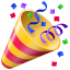 Emoji lança confete U+1F389