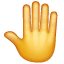 Emoji mão aberta virada U+1F91A