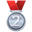 Emoji medalha de segundo lugar U+1F948