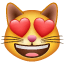 Carinha gato olhos de coração U+1F63B Carinha gato olhos de coração U+1F63B
