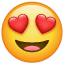 Carinha sorridente com olhos em formato de coração U+1F60D