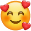 Carinha com três corações U+1F970 Carinha com três corações U+1F970