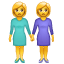 Emoji duas mulheres dando as mãos U+1F46D